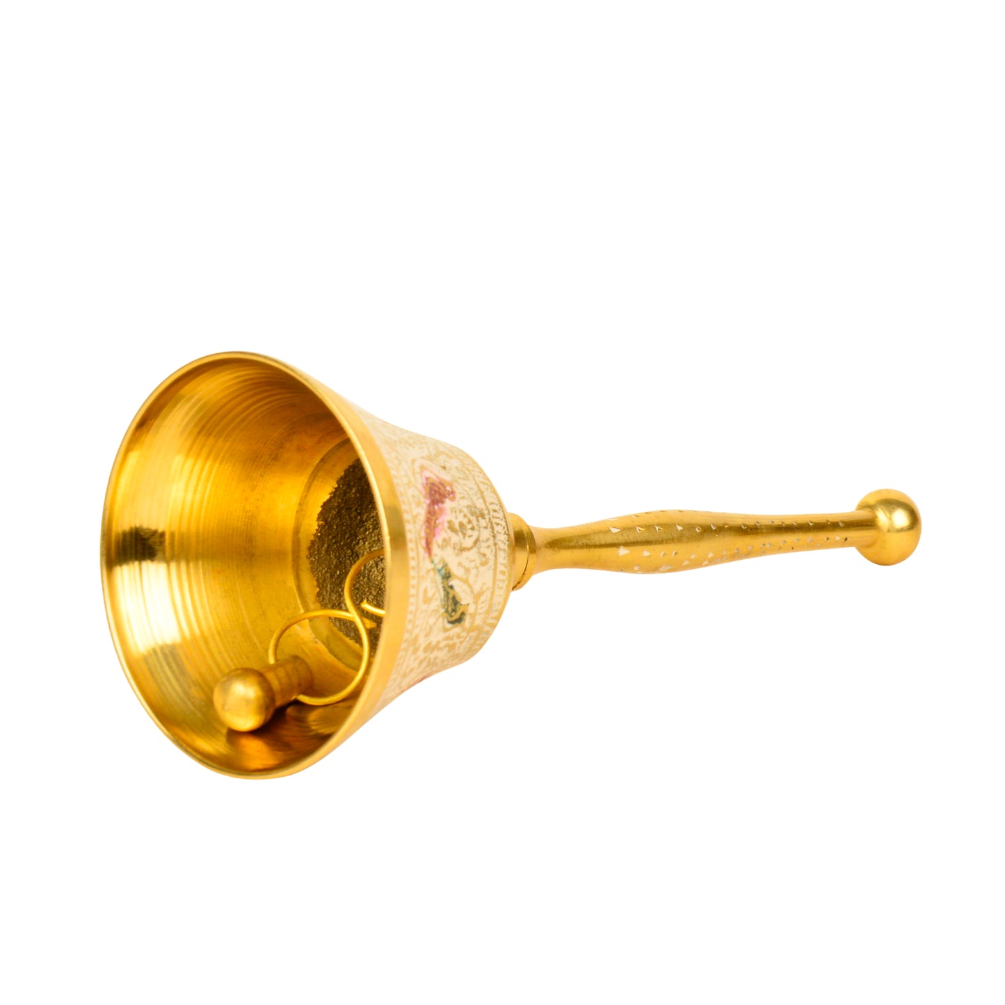 Brass Pooja Minakari Work Bell with Handle