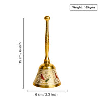 Brass Pooja Minakari Work Bell with Handle