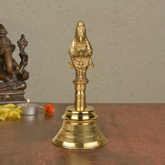Premium Brass Pooja Bell with Hanuman Handle