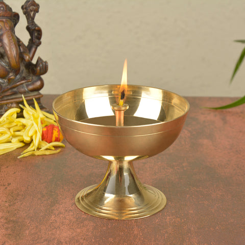 Handcrafted Pure Brass Premium Big Akhand Jyoti Diya