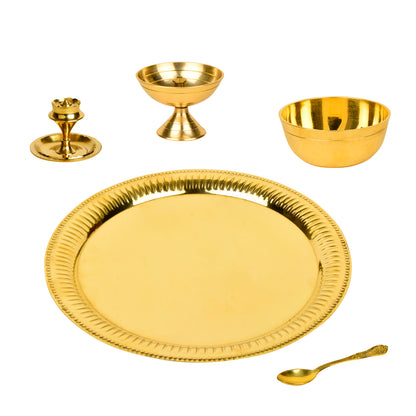 Premium Pure Brass Traditional Pooja Thali Set