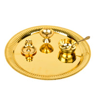 Premium Pure Brass Traditional Pooja Thali Set
 