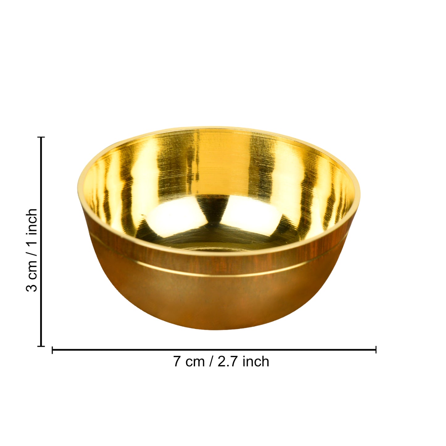 Premium Pure Brass Pooja Katori (D - 7 cm)