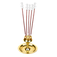 Premium Pure Brass Incense Holder (Agarbati Stand) with Ash catcher (D - 6 cm)