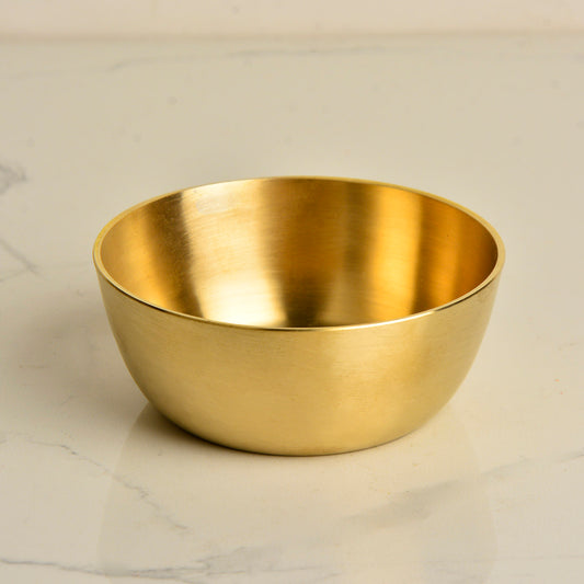 Premium Pure Brass Heavy Bowl for Eating ( Diameter - 4 inches, 200 ml, 190 gm, Matte Finish)