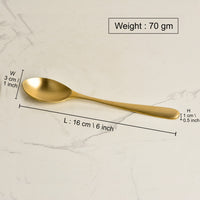 Premium Pure Brass Spoon for Eating ( Length - 6.4 inches, 70 gm, Matte Finish)