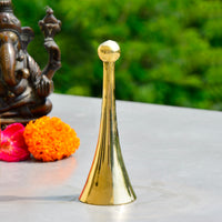 Brass Pooja Bell with Handle (D - 4 cm)