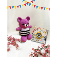 Handmade Crochet Nazaria Rakhi And Purple Teddy