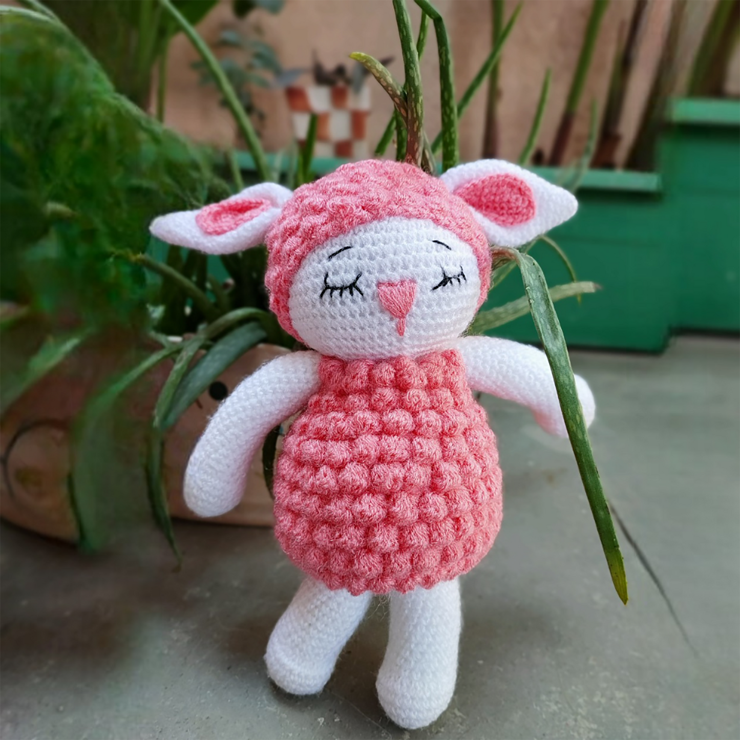 Handmade Crochet Sheep Toy & Crochet Small Bunny Toy