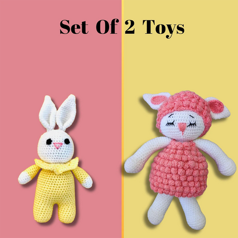 Handmade Crochet Sheep Toy & Crochet Small Bunny Toy