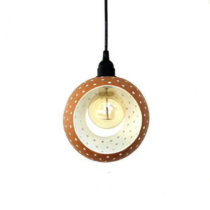 Handcrafted terracotta GLO XL 2 Slice Ceiling Light