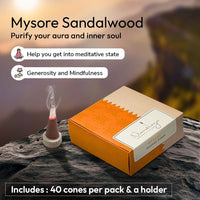 Nirmalaya Natural Sandalwood Incense Cones 40 Units