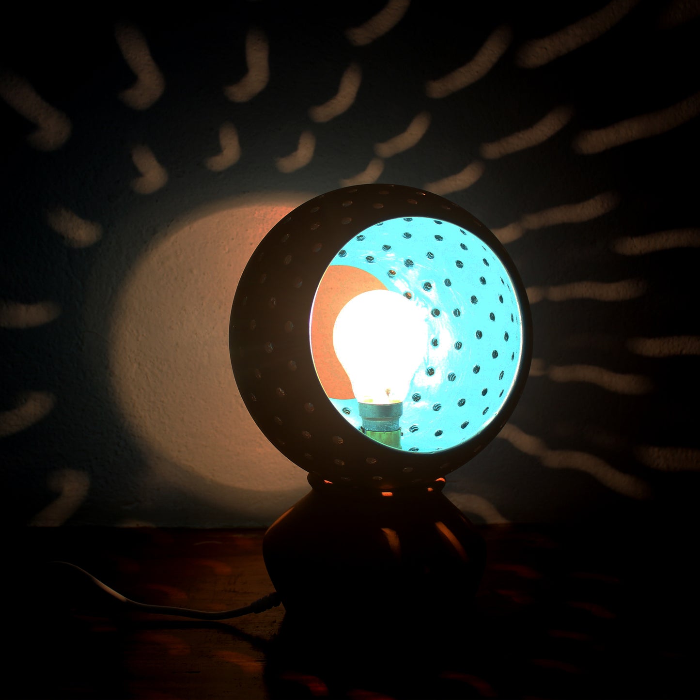 Handcrafted Terracotta GLO XL "Slice" Table Light