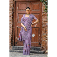 Ankita Lavender Chiffon Handwork Saree