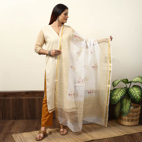 Buy Leheriya Printed Kota Doria Kurta with Palazzo & Dupatta Set 16 Online at iTokri.com