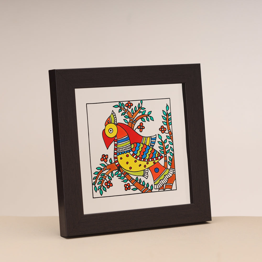 Manohar - Madhubani Peaccok Wall Art Frame