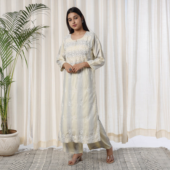 Chikankari Embroidery Kurta with Pant Set
