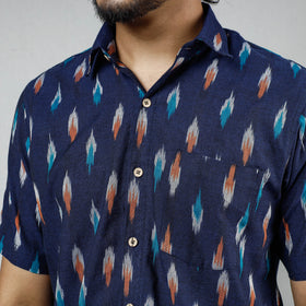Buy Pochampally Ikat Weave Cotton Men Half Sleeve Shirt Online at iTokri.com