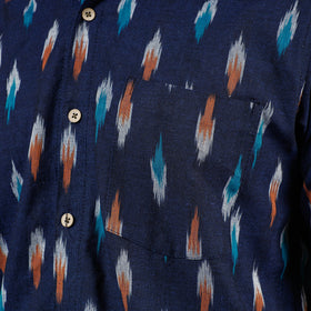 Buy Pochampally Ikat Weave Cotton Men Half Sleeve Shirt Online at iTokri.com