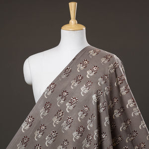 Brown - Nandana Hand Block Printed Cotton Fabric