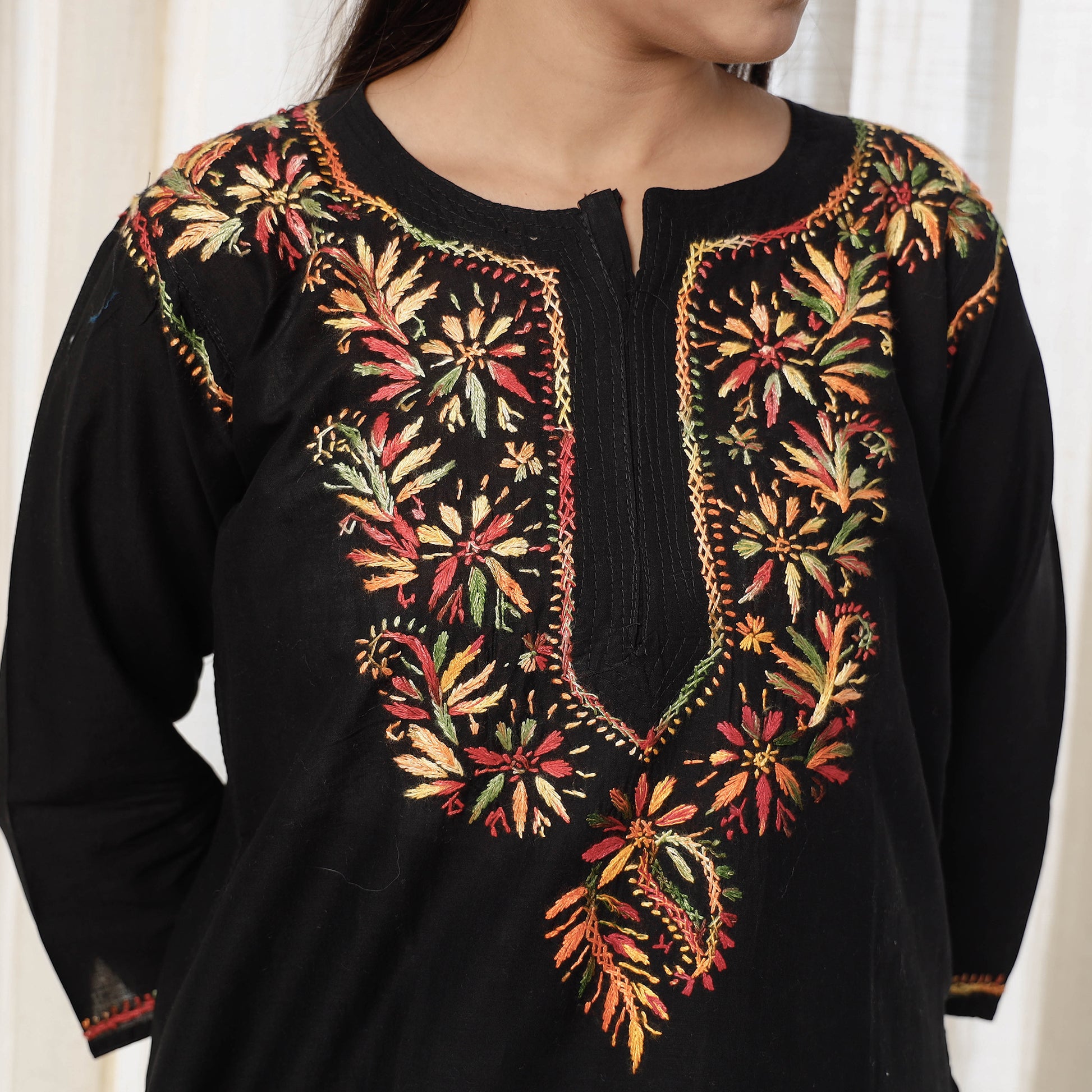 Chikankari Embroidery Cotton Kurta with Sharara Set
