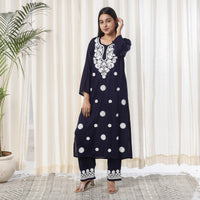 Chikankari Embroidery Kurta with Pant Set
