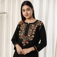 Chikankari Embroidery Cotton Kurta with Sharara Set
