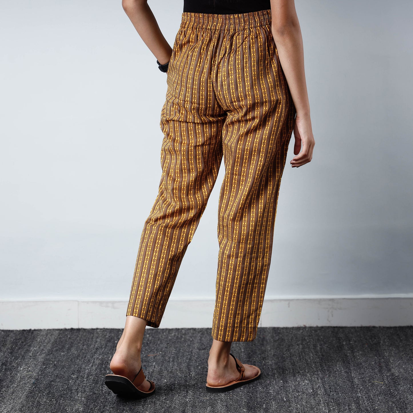 Brown - Jaipur Printed Cotton Pant