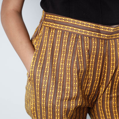 Brown - Jaipur Printed Cotton Pant
