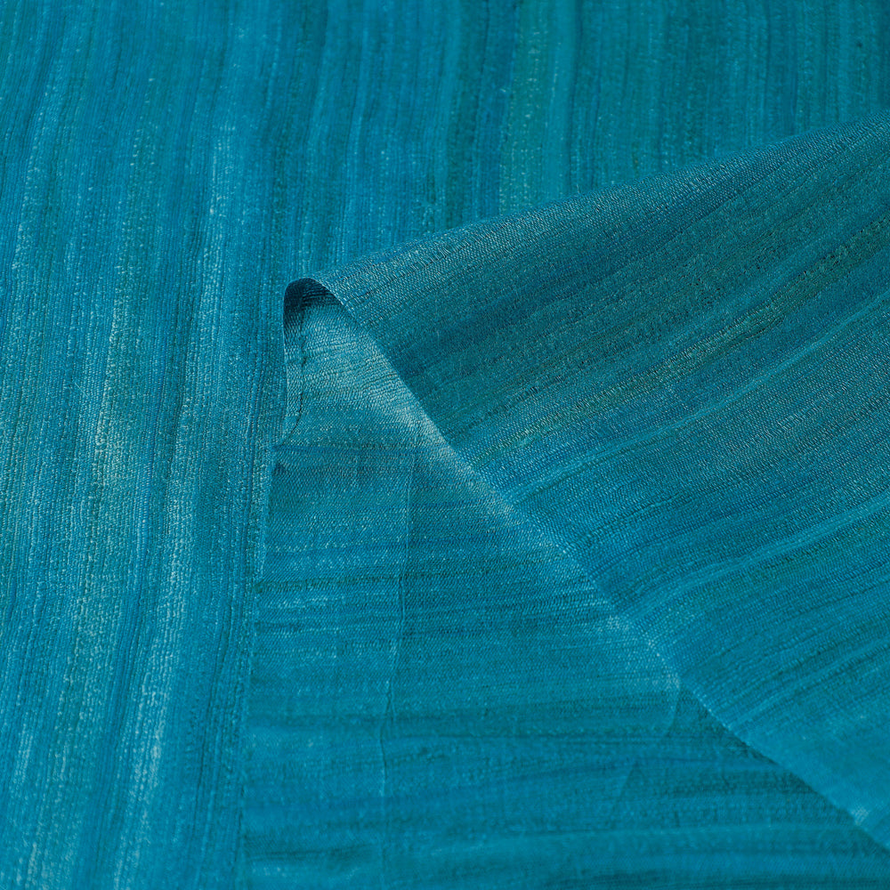 Aqua Blue - Vidarbha Handloom Pure Tussar Ghicha Silk Fabric