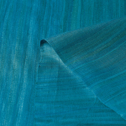 Aqua Blue - Vidarbha Handloom Pure Tussar Ghicha Silk Fabric