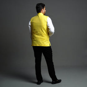 Buy Running Stitch Pure Cotton Men Nehru Jacket 18 Online at iTokri.com