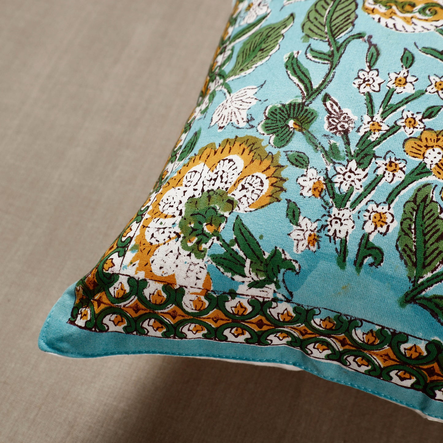 Sanganeri Block Printed Cushion Cover