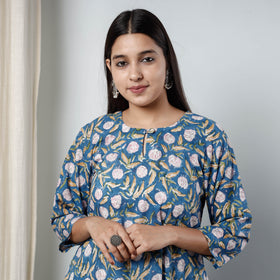 Buy Sanganeri Block Printed Cotton Long Kurta Online l iTokri.com