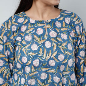 Buy Sanganeri Block Printed Cotton Long Kurta Online l iTokri.com