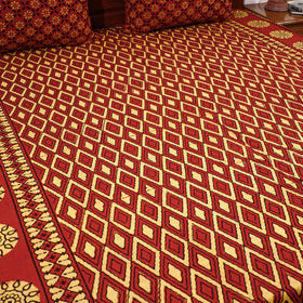 Buy Pipad Block Printed Cotton Double Bed Cover with Pillow Covers Online at iTokri.com