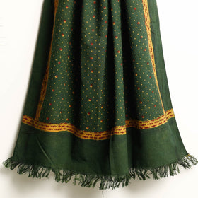 Green Akola Block Printed Pure Handloom Cotton Towel 