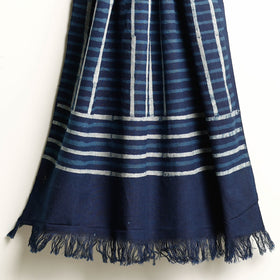 Blue Akola Block Printed Pure Handloom Cotton Towel 