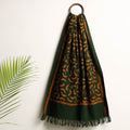 Green Akola Block Printed Pure Handloom Cotton Towel 