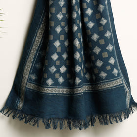 Blue Akola Block Printed Pure Handloom Cotton Towel 