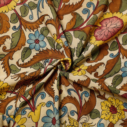 Multicolor - Handpainted Srikalahasti Kalamkari Pen Work Handloom Silk Fabric