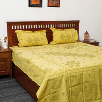 chikankari double bed cover set