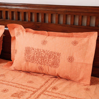 chikankari double bed cover set