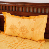 chikankari double bed cover set