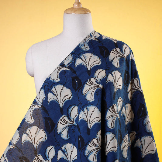 फूल ' Wide Fool-proof - Blue Bindaas Block Printed Cotton Fabric