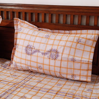 chikankari double bed cover set