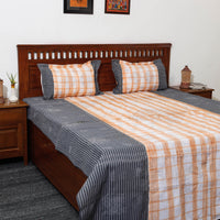 chikankari double bed cover set