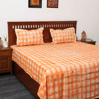 chikankari double bed cover set