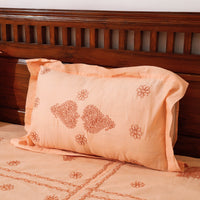 chikankari double bed cover set