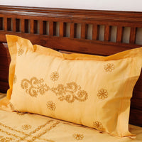 chikankari double bed cover set